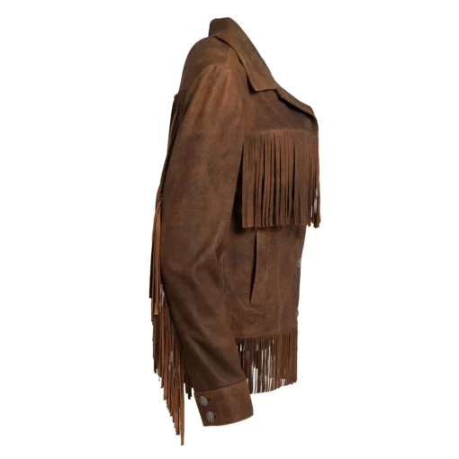Women’s Brown Fringe Leather Jacket