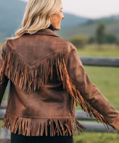 Women’s Brown Fringe Leather Jacket