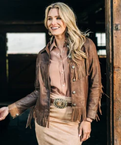 Women’s Brown Fringe Leather Jacket