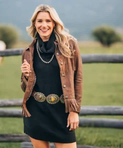 Women’s Brown Fringe Leather Jacket