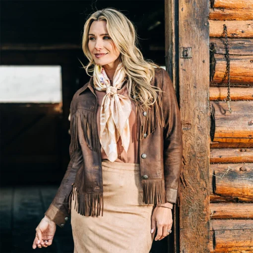 Women’s Brown Fringe Leather Jacket