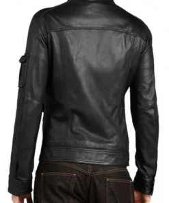 Men’s Slim Fit Multi Pockets New Style Black Leather Jacket