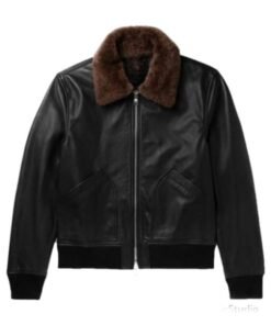 Mens Black Bomber Beautiful Shearling Jacket