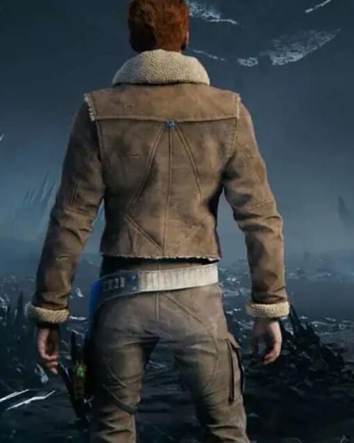 Cal Kestis Star Wars Jedi Survivor Brown Suede Leather Jacket