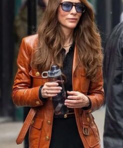 Cate Blanchett Black Bag 2025 Brown Leather Jacket