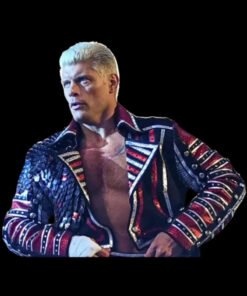 Cody Rhodes Black Military Leather Coat