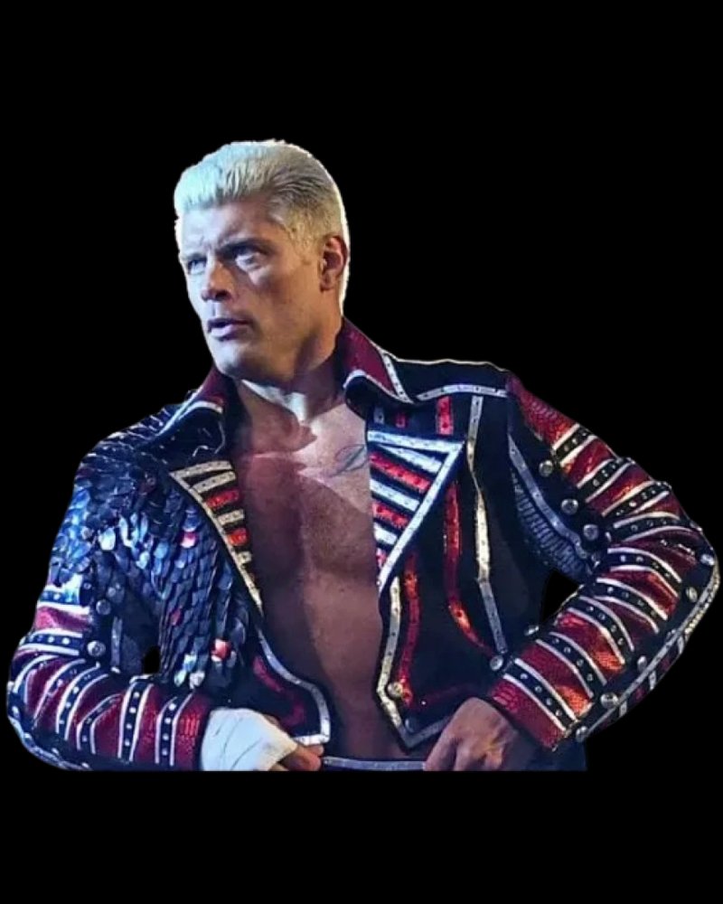 Cody Rhodes Black Military Leather Coat Cody Rhodes Black Military Leather Coat