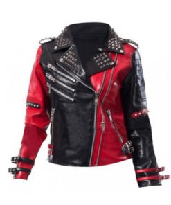 Heartless Asylum Harley Quinn Studded Biker Leather Jacket