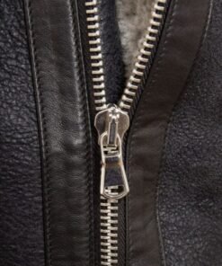 Mens Black Sheepskin Trench Coat