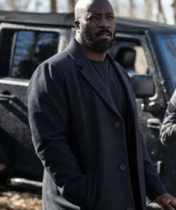 Mike Colter Alarum 2025 Black Wool Coat