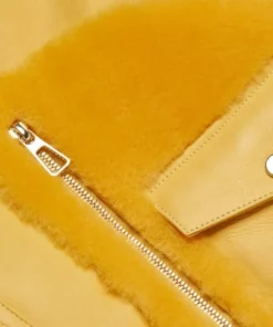 Women’s Orange Shearling Leather Jacket