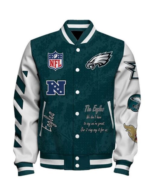 Philadelphia Eagles 2X Super Bowl LIX Champions Varsity Jacket