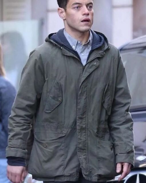 Rami Malek The Amateur 2025 Green Jacket