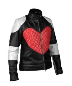 Ladies Red Heart Leather Jacket