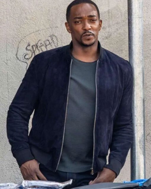 Sam Wilson Captain America Brave Blue Bomber Jacket
