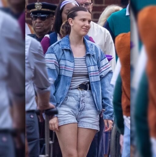 The Electric State Millie Bobby Brown Stripe Jacket