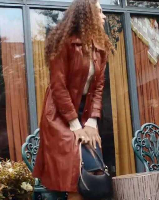 Stacey Embalo Missing You 2025 Brown Leather Coat