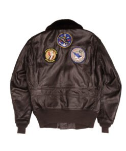 VINTAGE US NAVY G1 USS FRANKLIN LEATHER JACKET