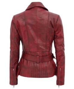 Victoria Burgundy Motorcycle Jacket