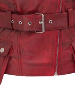 Victoria Burgundy Motorcycle Jacket