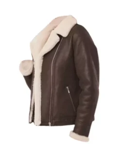 Women Brown B3 RAF Aviator Shearling Jacket