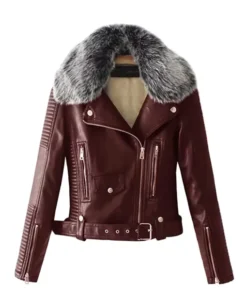 Women’s Faux Fur Quilted Moto Jacket