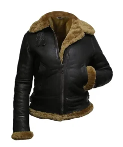 Womens Fur Aviator Flight Jacket