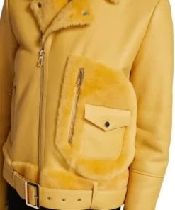Women’s Orange Shearling Leather Jacket