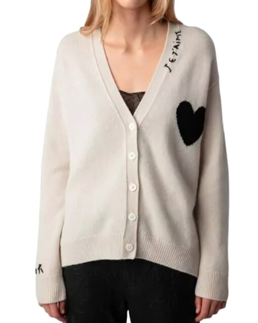 9-1-1 Maddie Kendall White Heart Cardigan