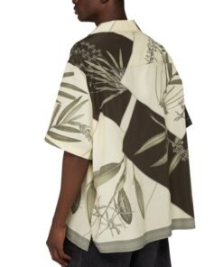 9-1-1 S08 Aisha Hinds Leaves Print Bowling Shirt