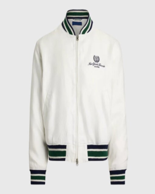 2025 US Open Linen White Bomber Jacket