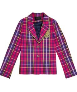 Access Daily Julia Haart Pink Plaid Blazer