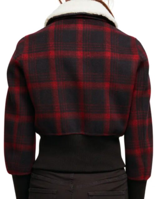 9-1-1 Season 5 May Grant Plaid Shearling Collar Jacket