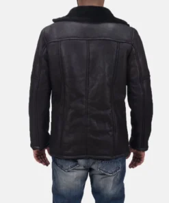 Mens Greatest Black Shearling Leather Coat