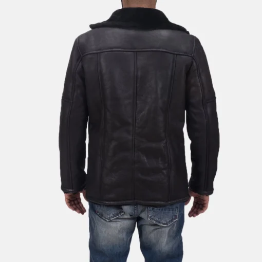 Mens Greatest Black Shearling Leather Coat