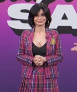 Access Daily Julia Haart Pink Plaid Blazer