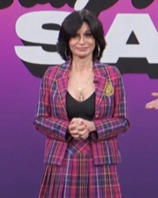 Access Daily Julia Haart Pink Plaid Blazer
