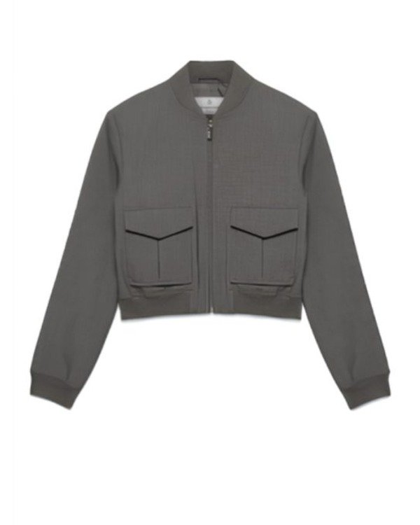 After Midnight Taylor Tomlinson Grey Bomber Jacket After Midnight Taylor Tomlinson Grey Bomber Jacket