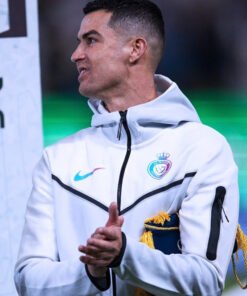 Al Nassr Tech Cristiano Ronaldo White Hooded Jacket
