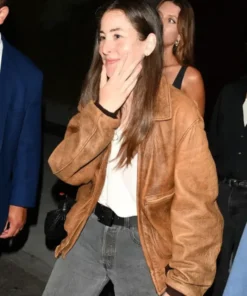 Alana Haim LA 2025 Brown Leather Jacket