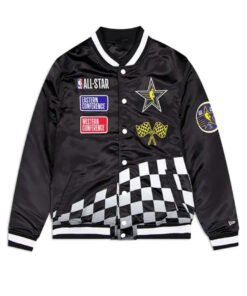 All-Star Game 2024 Black Satin Bomber Jacket