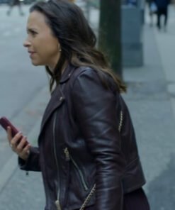 An Unexpected Valentine Lacey Chabert Black Leather Jacket
