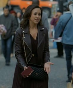 An Unexpected Valentine Lacey Chabert Black Leather Jacket