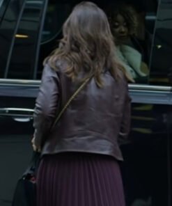 An Unexpected Valentine Lacey Chabert Black Leather Jacket