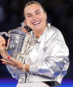 Aryna Sabalenka 2025 US Open Silver Crop Jacket