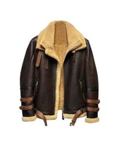 B3 Flight Sheepskin Aviator Fur Leather Coat