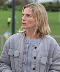 Bad Sisters S02 Eva Birthistle Grey Denim Liner Jacket