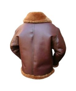 Brown Bomber Single Belted Leather Jacket