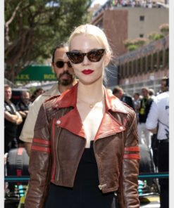 Anya Taylor Joy F1 GP Monaco Leather Jacket