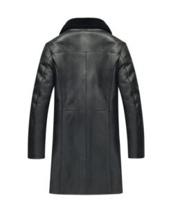 Mens Lambskin Shearling Leather Trench Coat